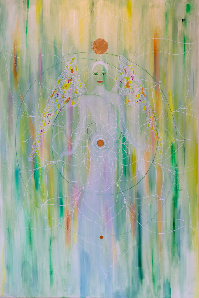 Green Angel, maleri af Silke Roos
