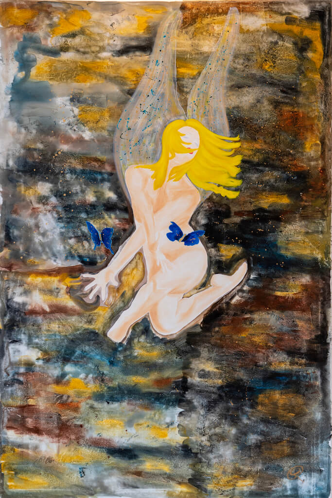 Jumping Through Chaos, maleri af Silke Roos