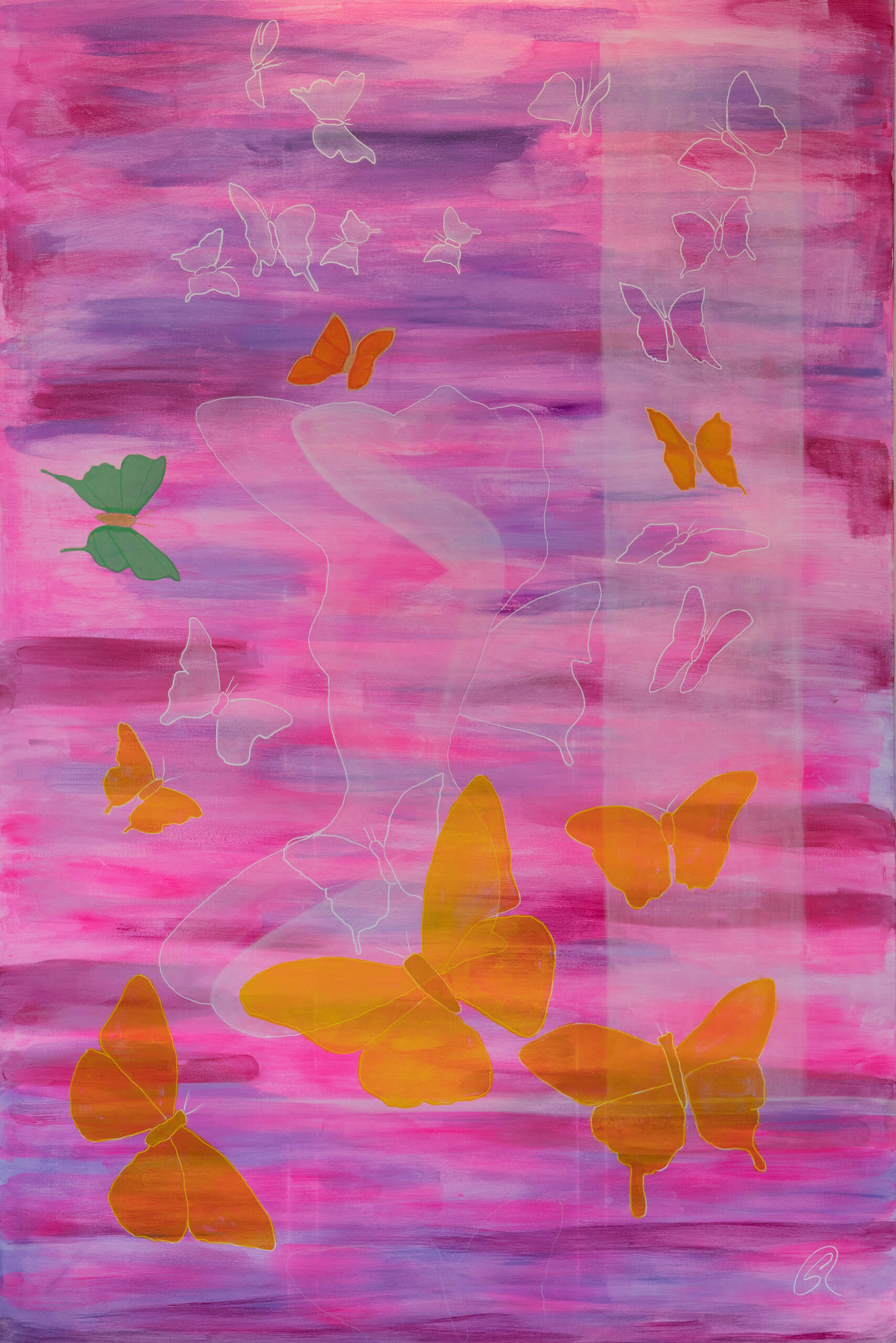 Growing Wings, maleri af Silke Roos